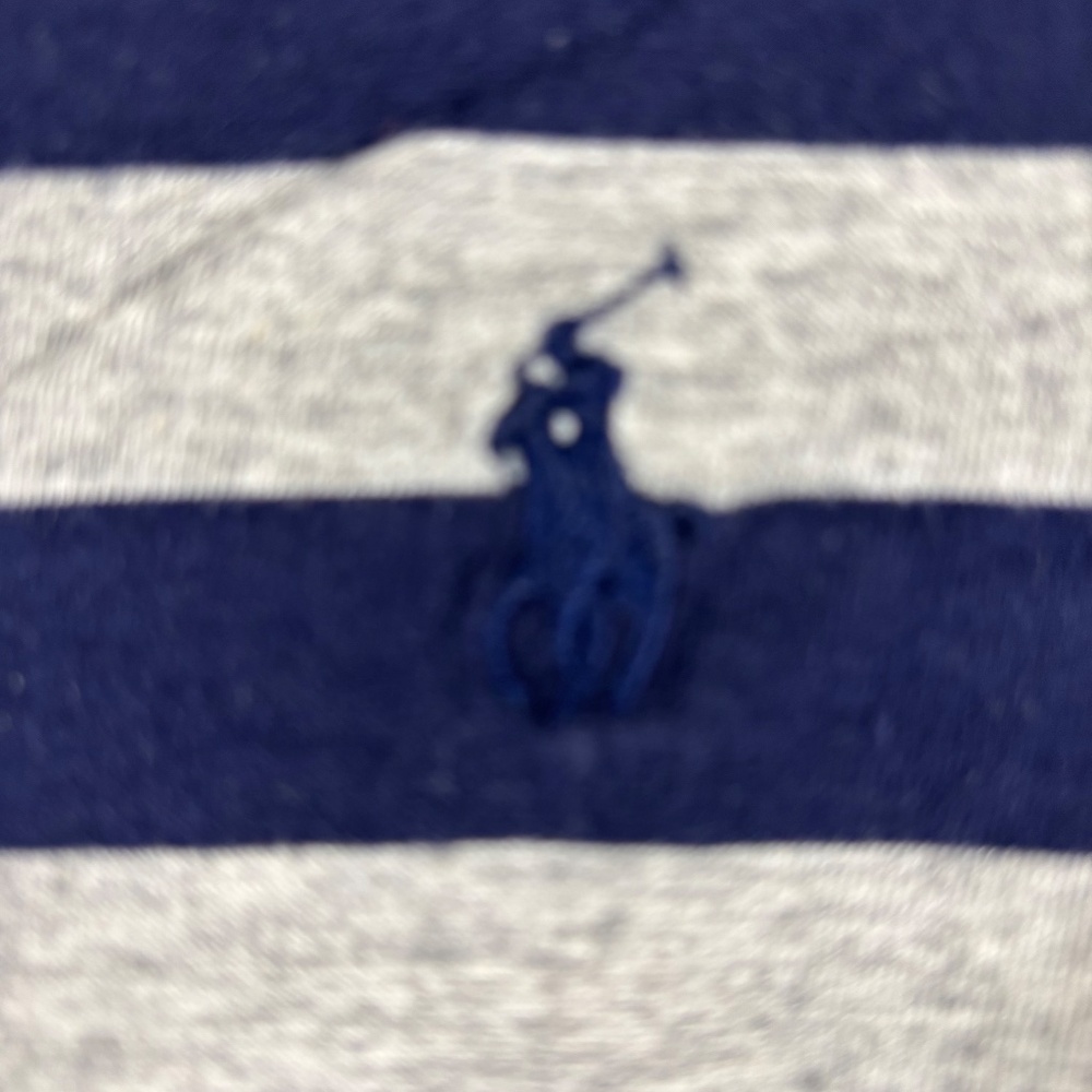 Polo Ralph Lauren, Striped T-Shirt, Gray and Dark Blue, Crew Neck, - Picture 4 of 11